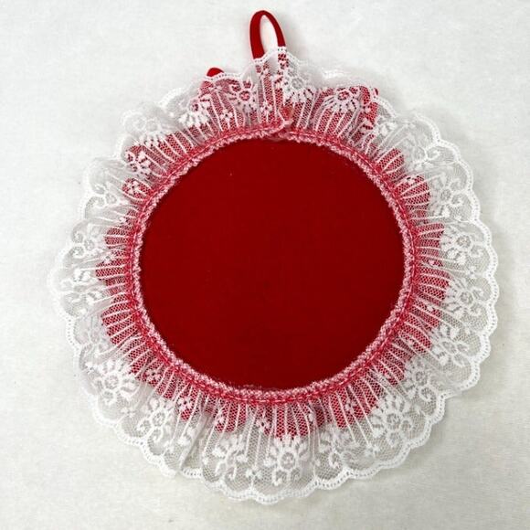 Vintage Handmade Mrs. Claus Cross Stitch Hoop Art - Picture 3 of 3